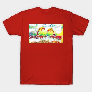 Dolphins in the sea - vibrant colors T-Shirt